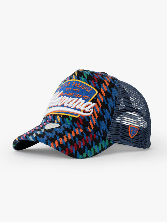Side view of Havana Indigo Trucker Hat