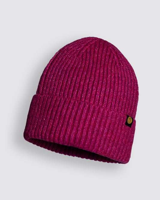 Front view of Hot Pink Lux Beanie