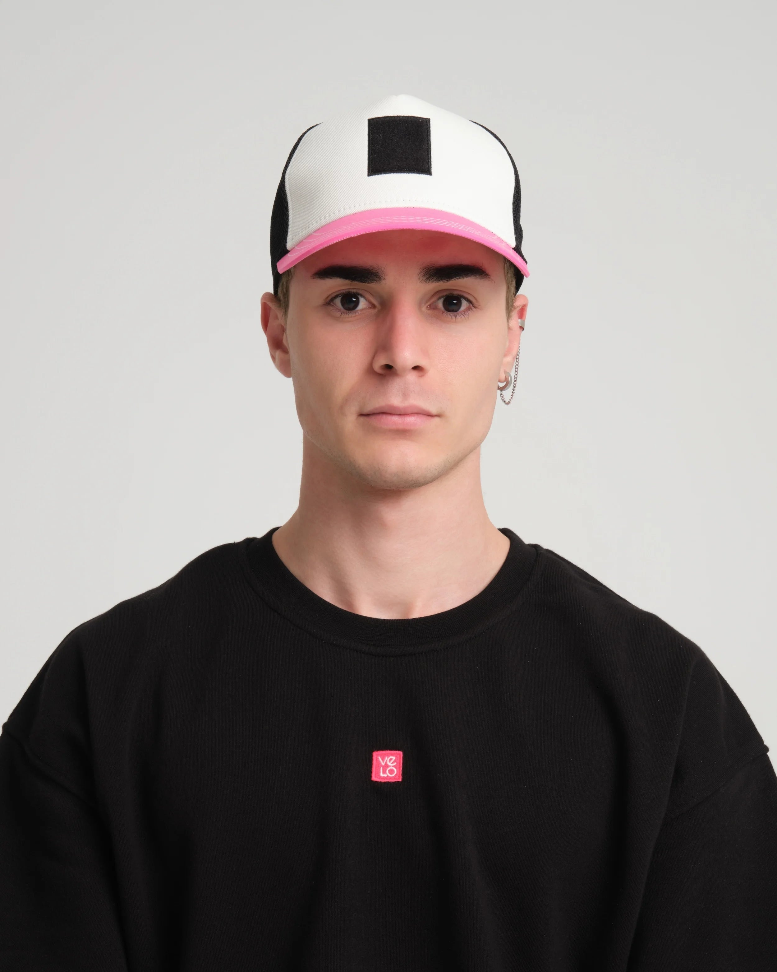Hot Pink Trucker Cap With Free Patch