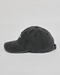 Let Me Overthink First black washed cap - angled view