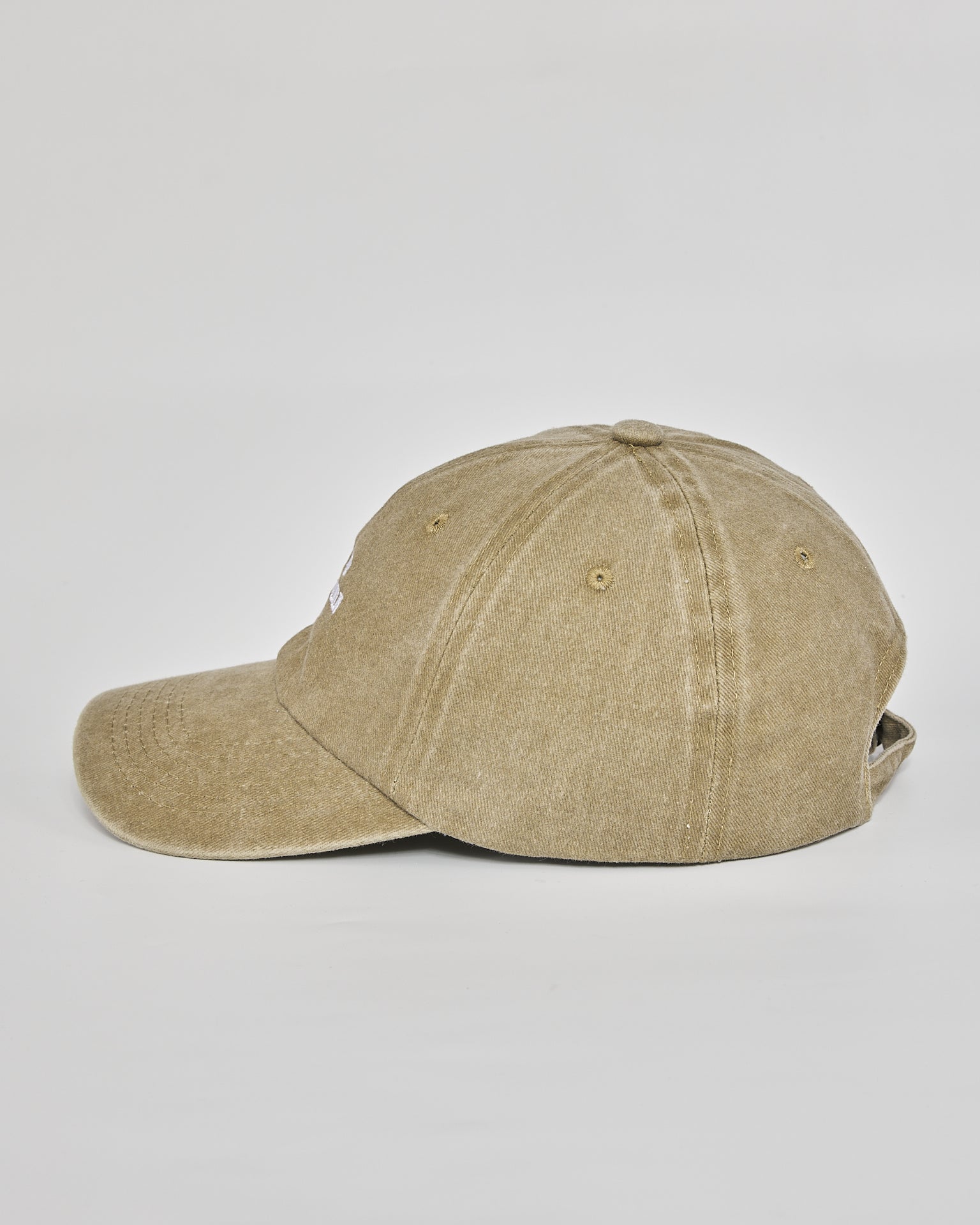 Let Me Overthink First khaki washed cap - angled view