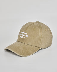 Let Me Overthink First khaki washed cap - side view