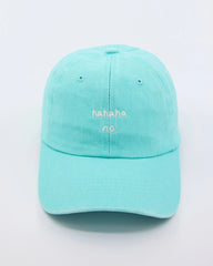 front view of Hahaha No Light Blue Washed Cap