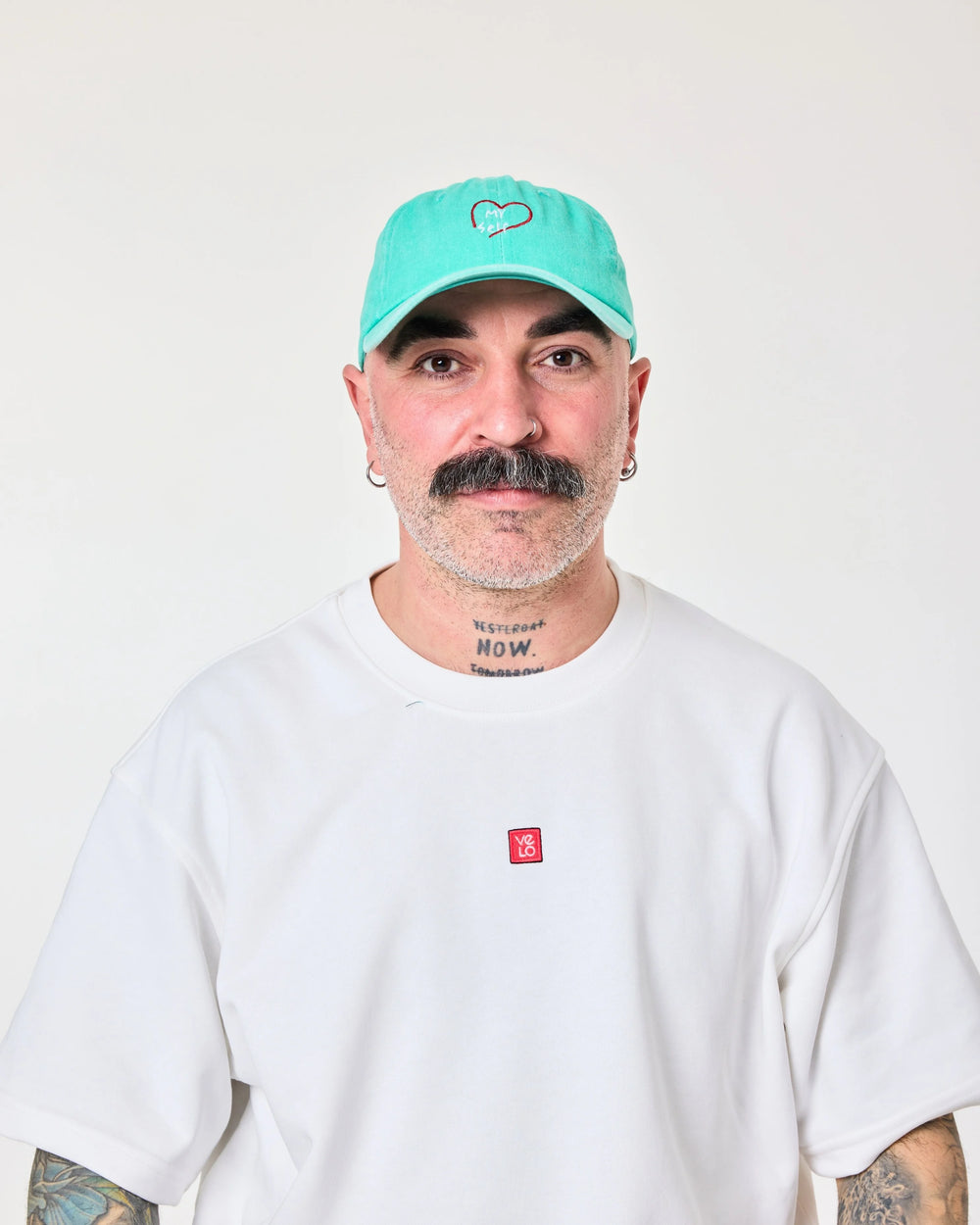 man wearing Light Blue Love Myself Washed Cap