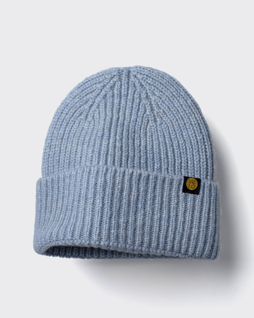 Light Blue Lux Beanie on a light gray background