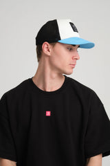 Light Blue Trucker Cap With Free Patch