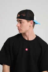 Light Blue Trucker Cap With Free Patch
