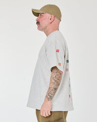 side view of Love Pixel Light Gray Tee
