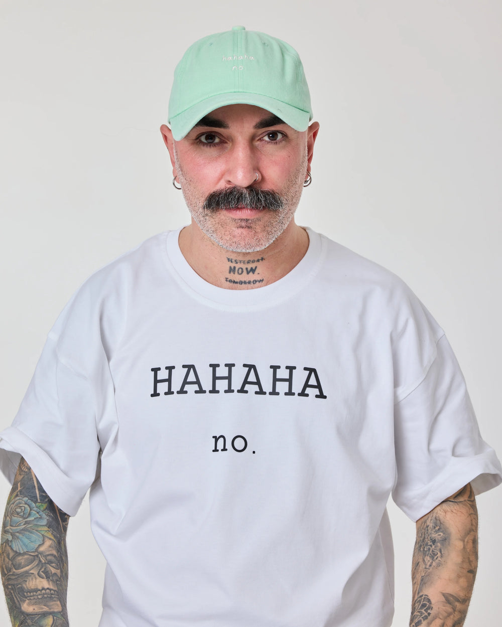 man wearing Light Green Hahaha No Washed Cap