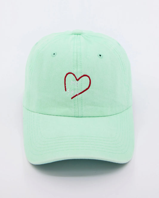 Light Green Love Myself Washed Cap 