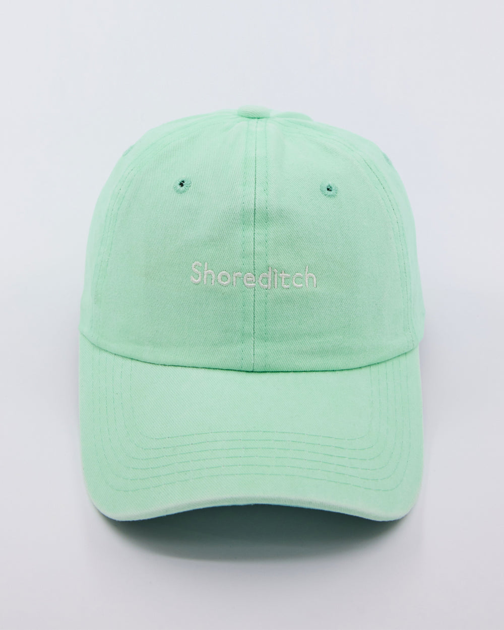front view of Shoreditch Light Green Washed Cap