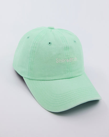 side view of Shoreditch Light Green Washed Cap