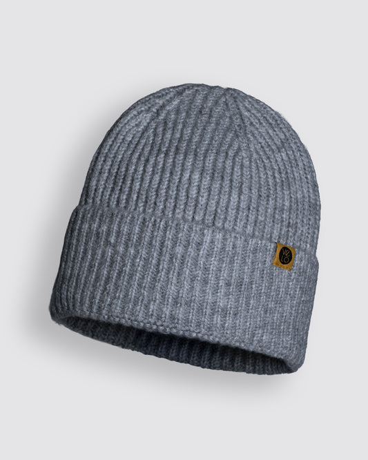 Front view of Light Grey Lux Beanie