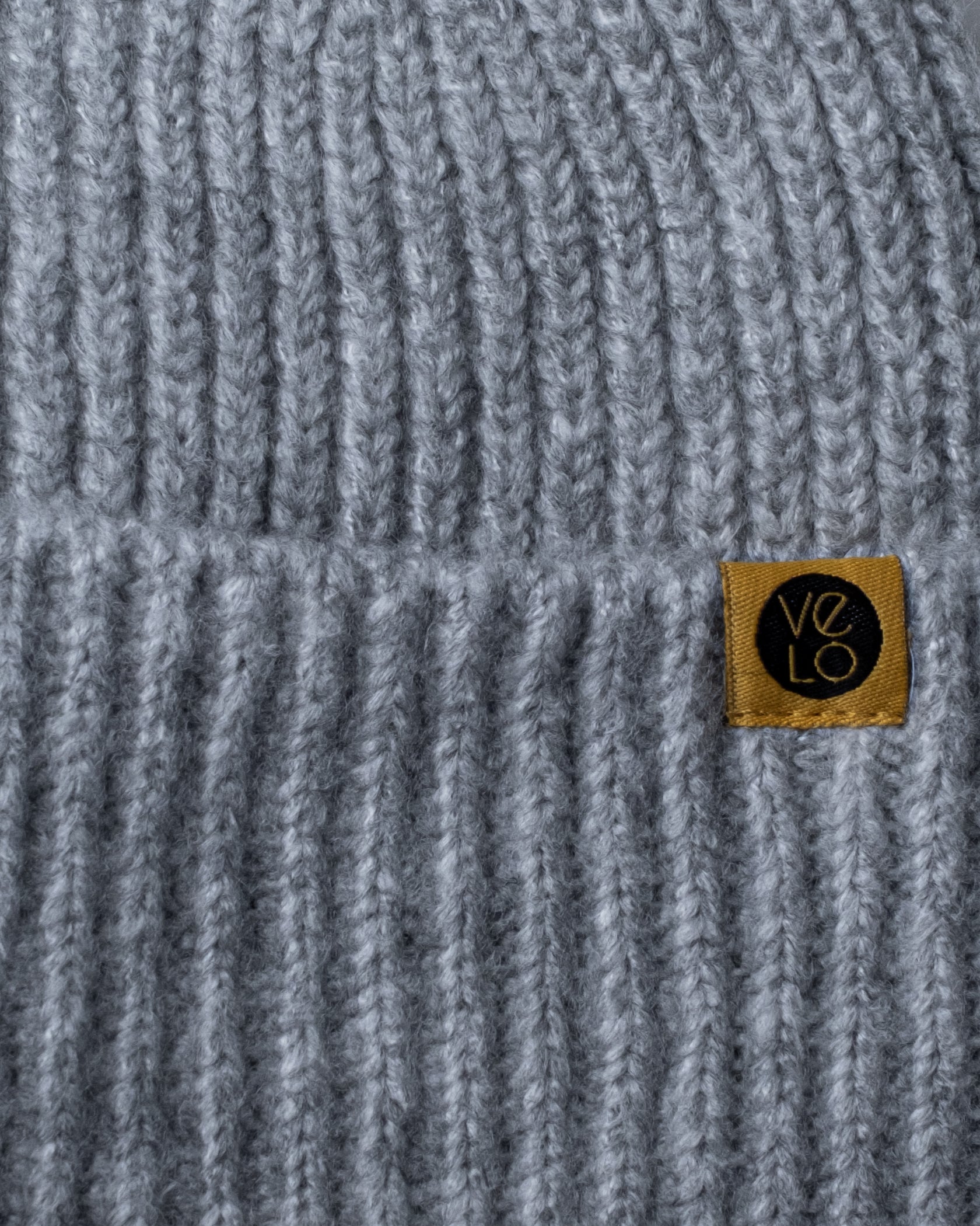 Close view of Light Grey Lux Beanie