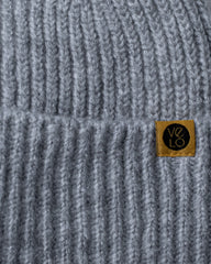 Close view of Light Grey Lux Beanie