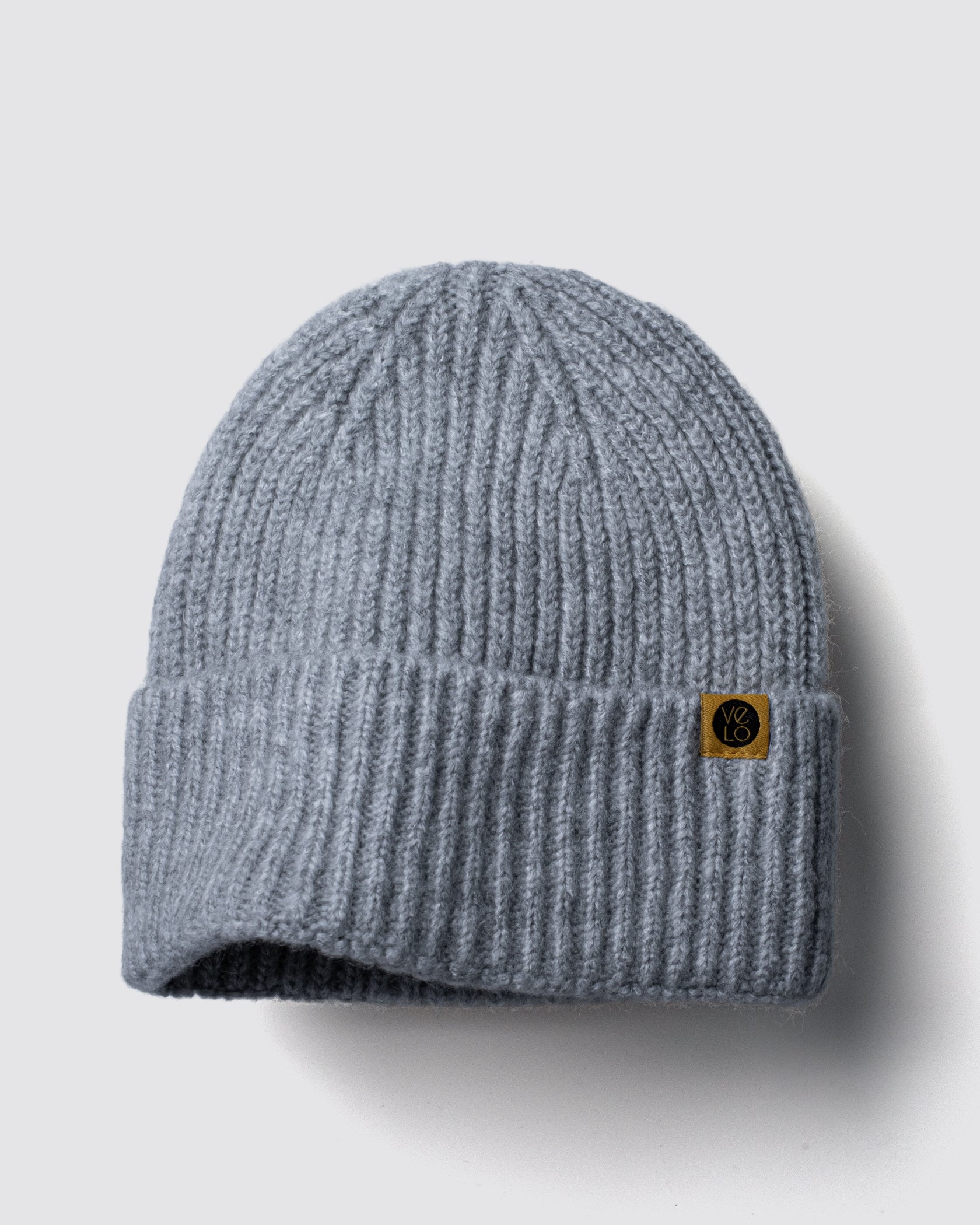 Light Grey Lux Beanie on a light gray background