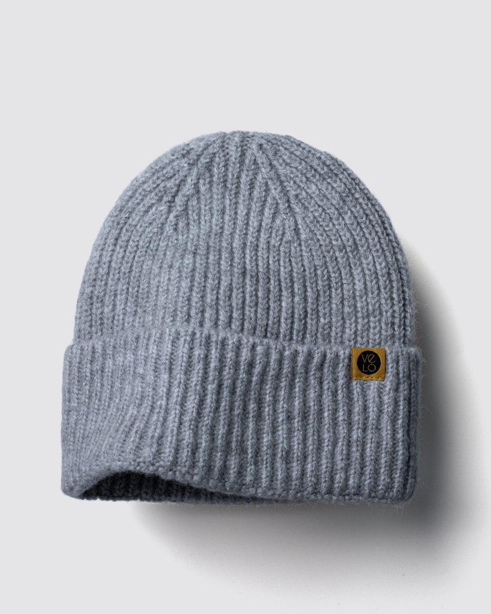 Light Grey Lux Beanie on a light gray background