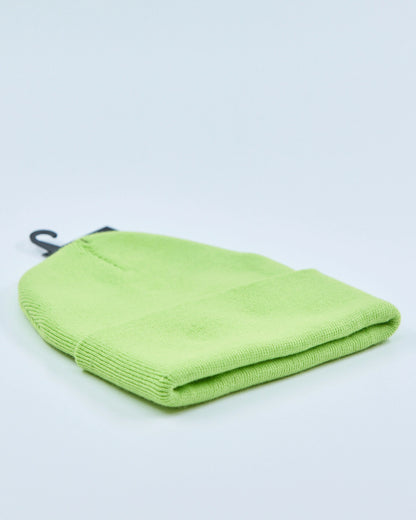 Light lime beanie on a light gray background