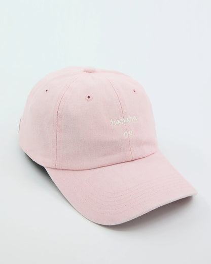 side view of Light Pink Hahaha No Washed Cap