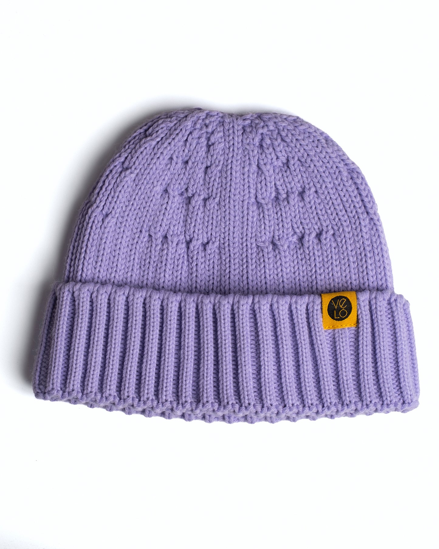 lilac fisherman beanie product photo on a white background
