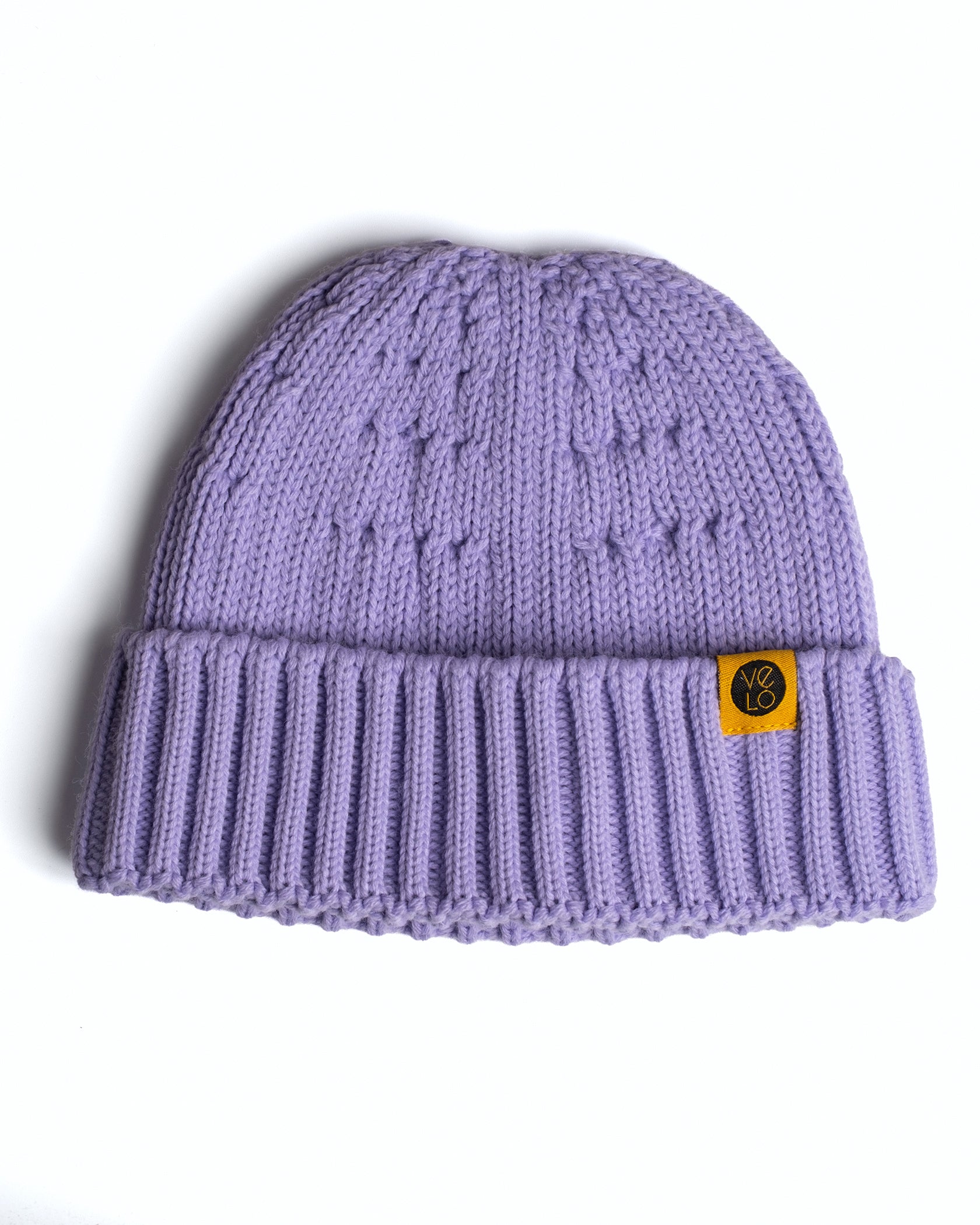 lilac fisherman beanie product photo on a white background
