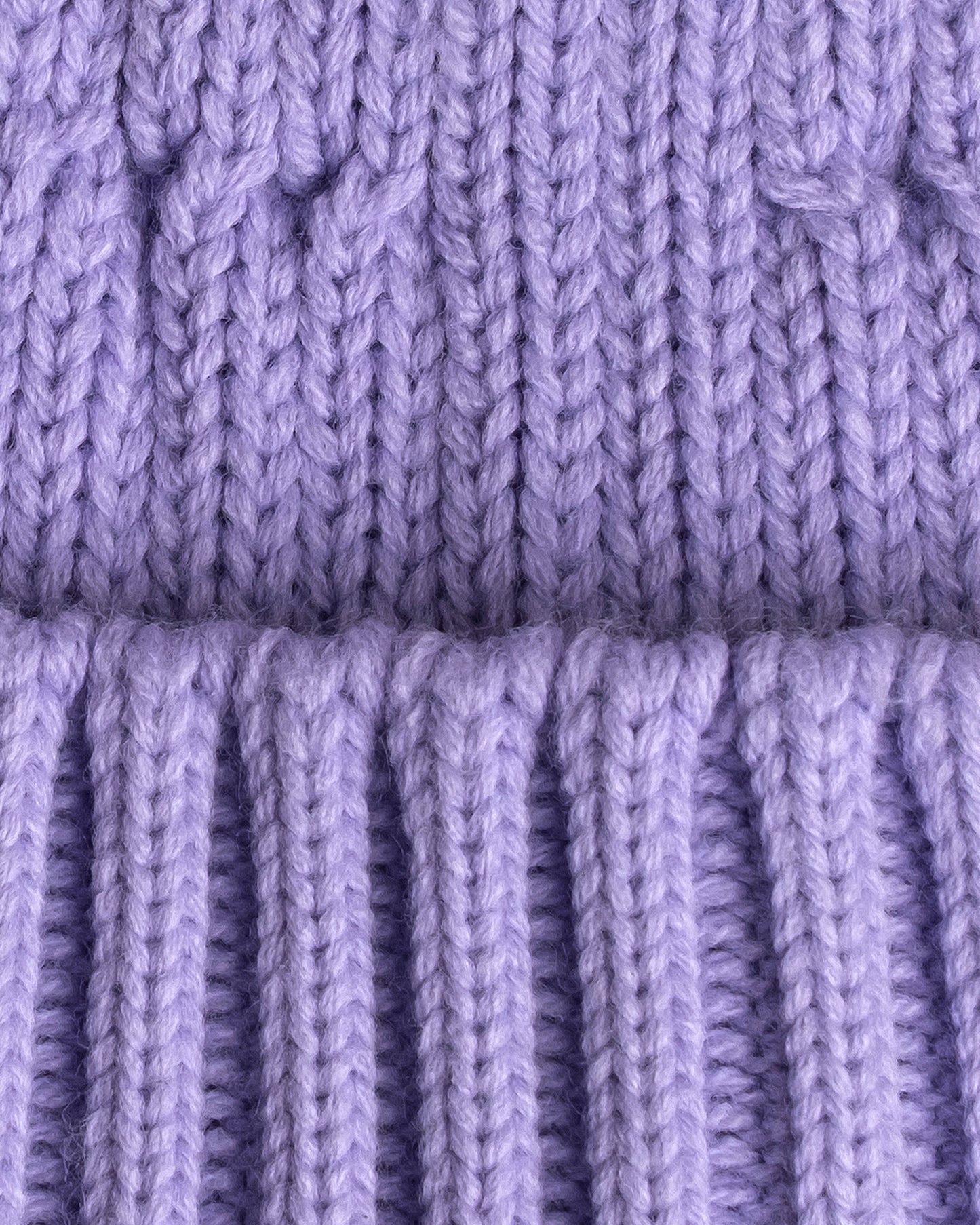 close look of lilac fisherman beanie