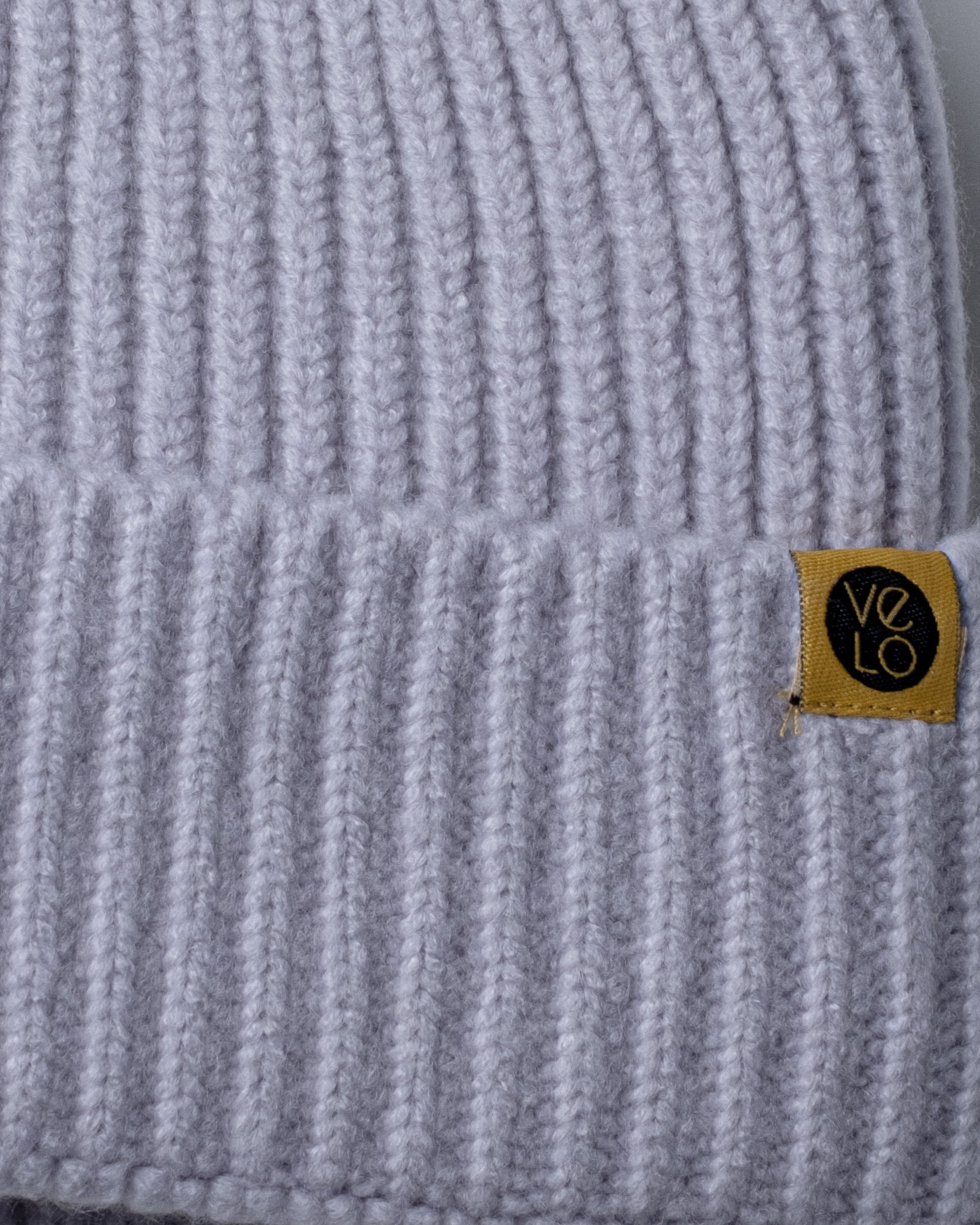 Close view of Lilac Lux Beanie