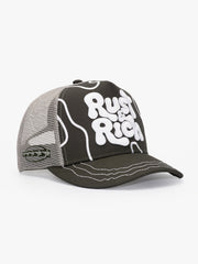 Side view of Rust & Rich Gray Trucker Hat
