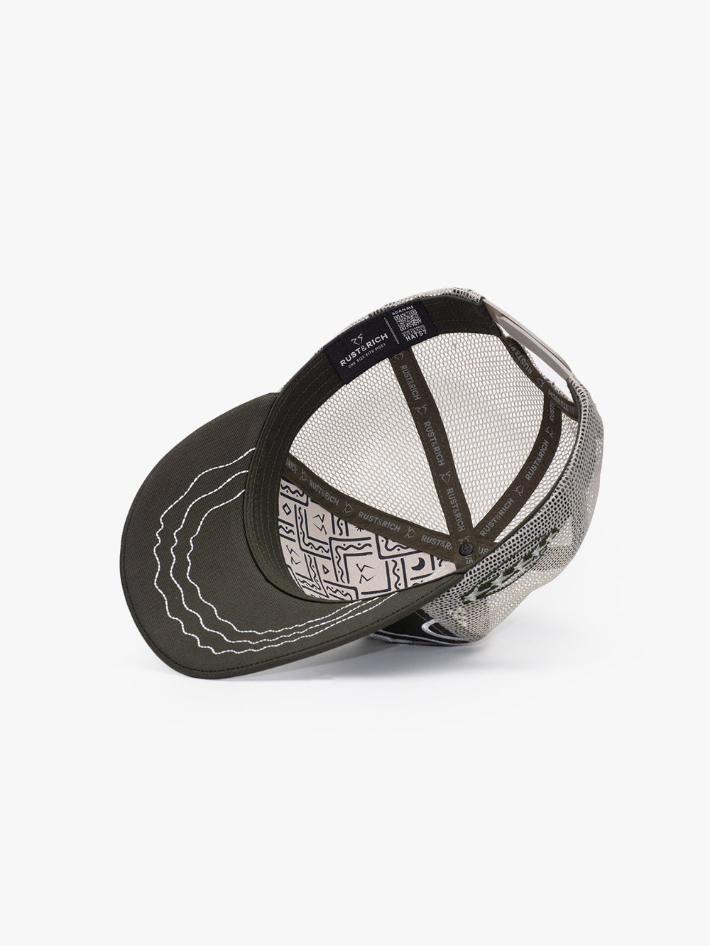 Rust & Rich Gray Trucker Hat on a white background