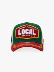 Front view of Local Maniac Red Trucker Hat