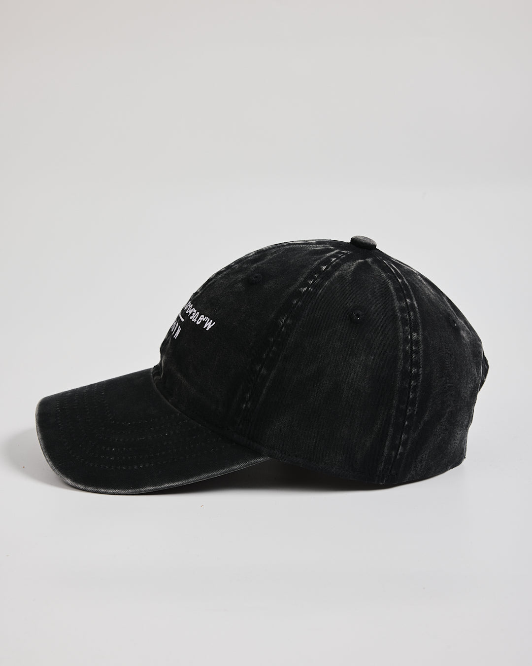 London Black Washed Cap on a white background