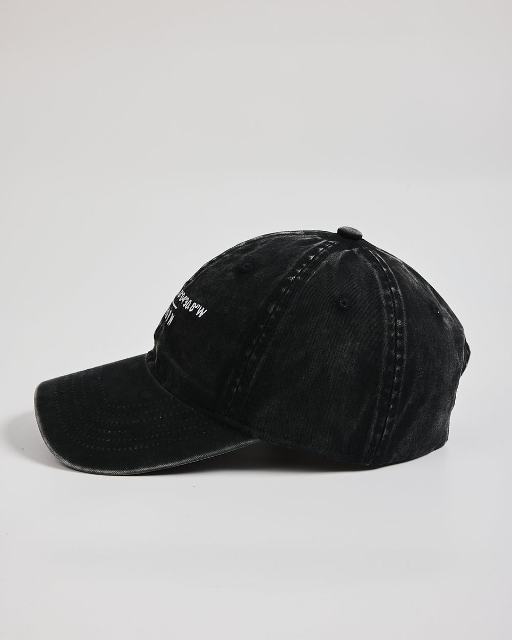 London Black Washed Cap on a white background