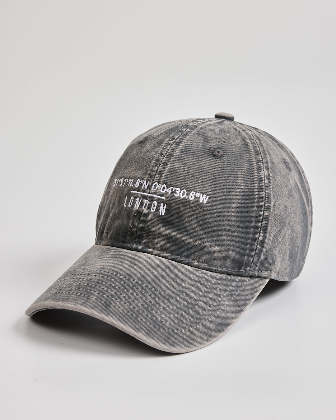 Side view of London Light Washed Stone Washed Cap