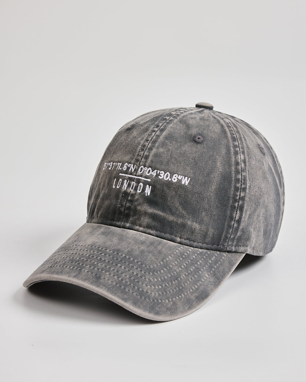 Side view of London Light Washed Stone Washed Cap