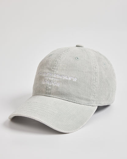 Gray corduroy cap on a light gray background