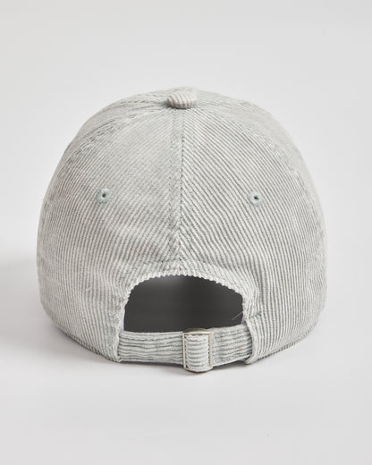 Gray corduroy cap on a light gray background