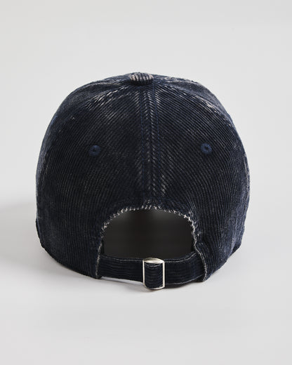 Back view of navy corduroy cap
