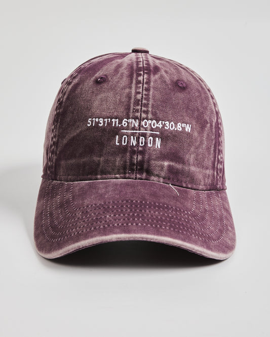 Front view of London Plum Washed Cap