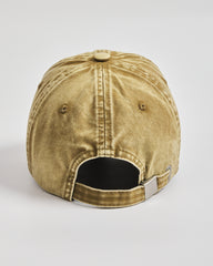 Yellow baseball cap on a light gray background