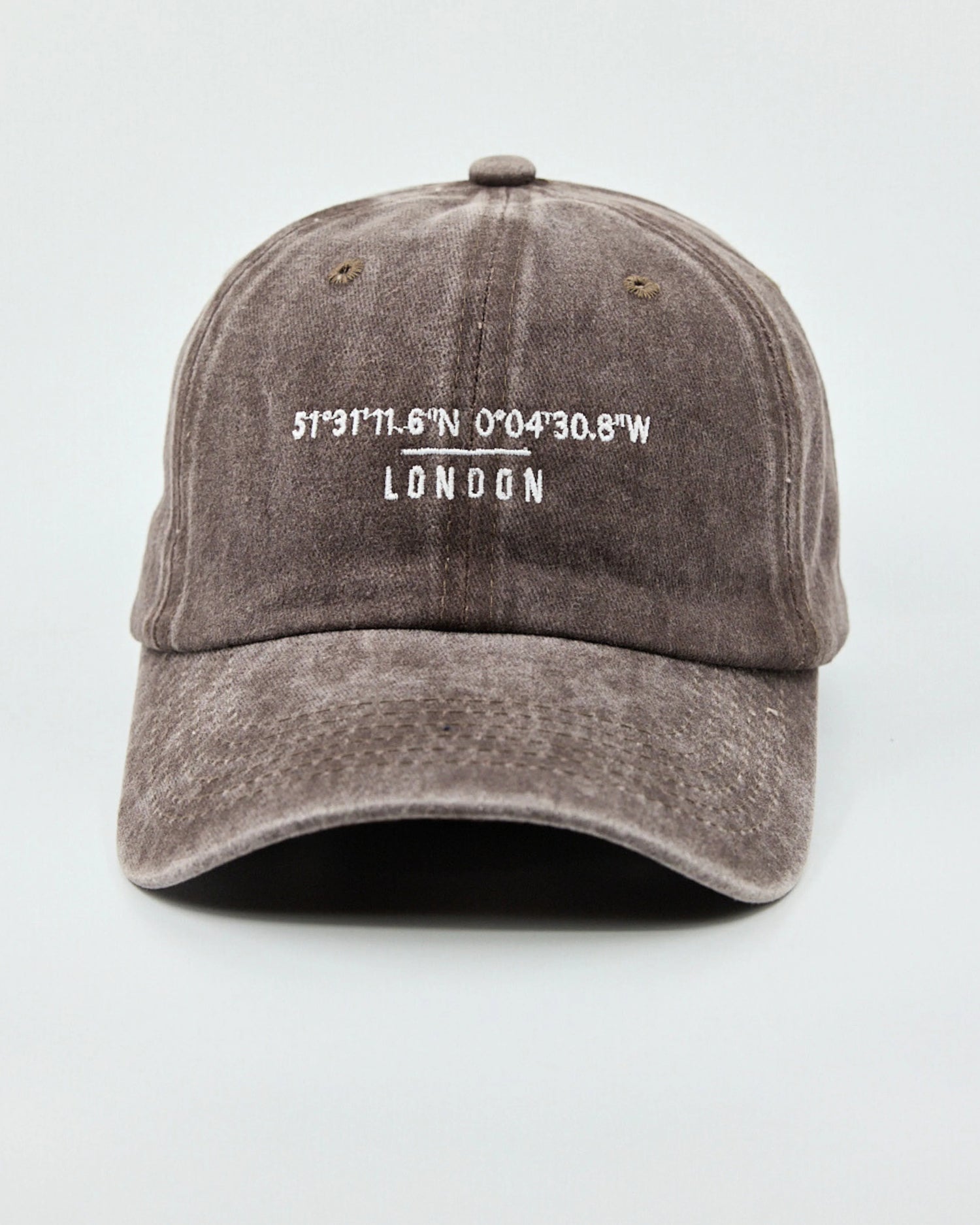 Front view of London Dusty Brown Washed Cap