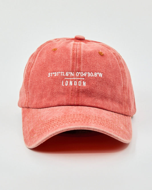 Front view of London Orange Washed Cap