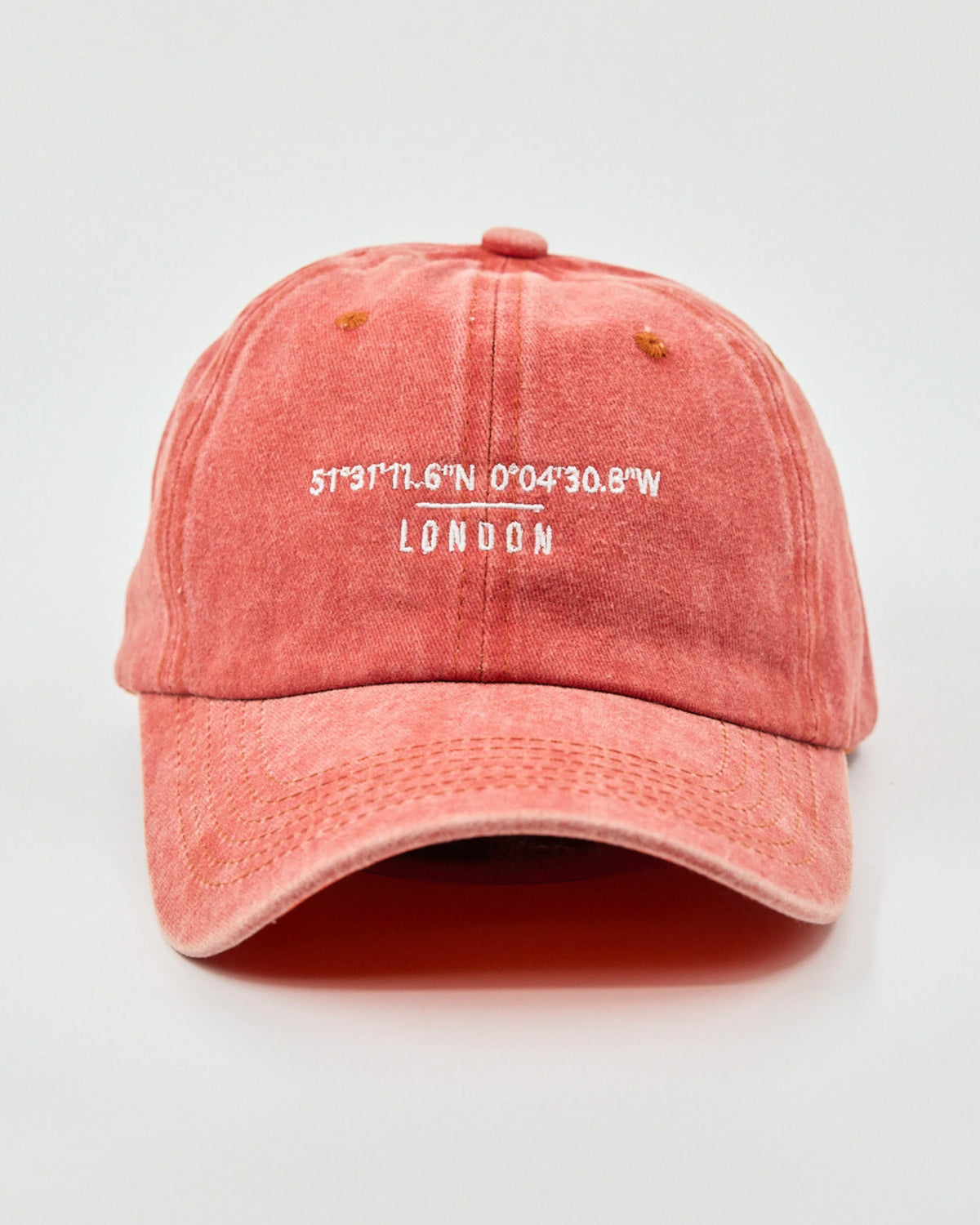 Front view of London Orange Washed Cap