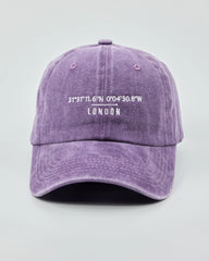 Front view of London Purple Washed Cap
