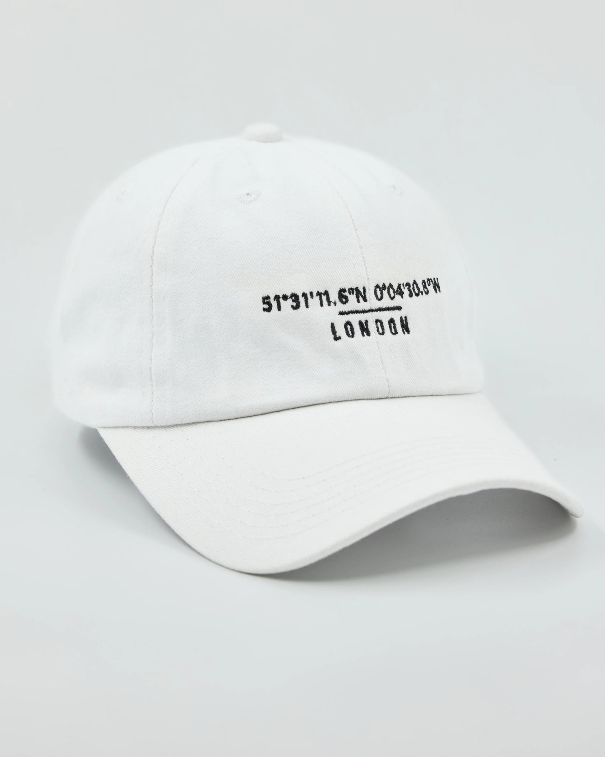 Side view of London White Washed Cap