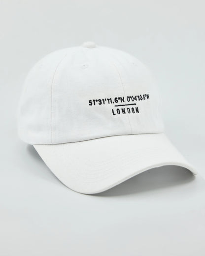 Side view of London White Washed Cap