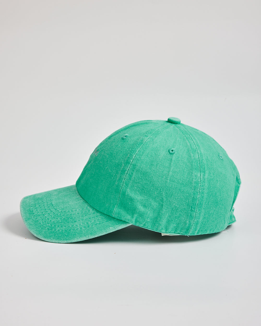 Love You Bye Aqua Blue Washed Cap on a light gray background