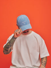 Side view of Love You Bye Baby Blue Corduroy Cap