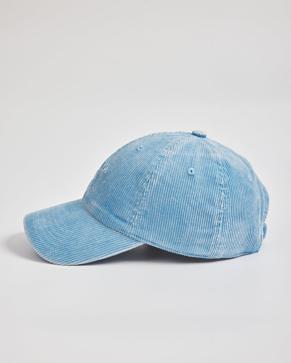 Love You Bye Baby Blue Corduroy Cap on a light gray background