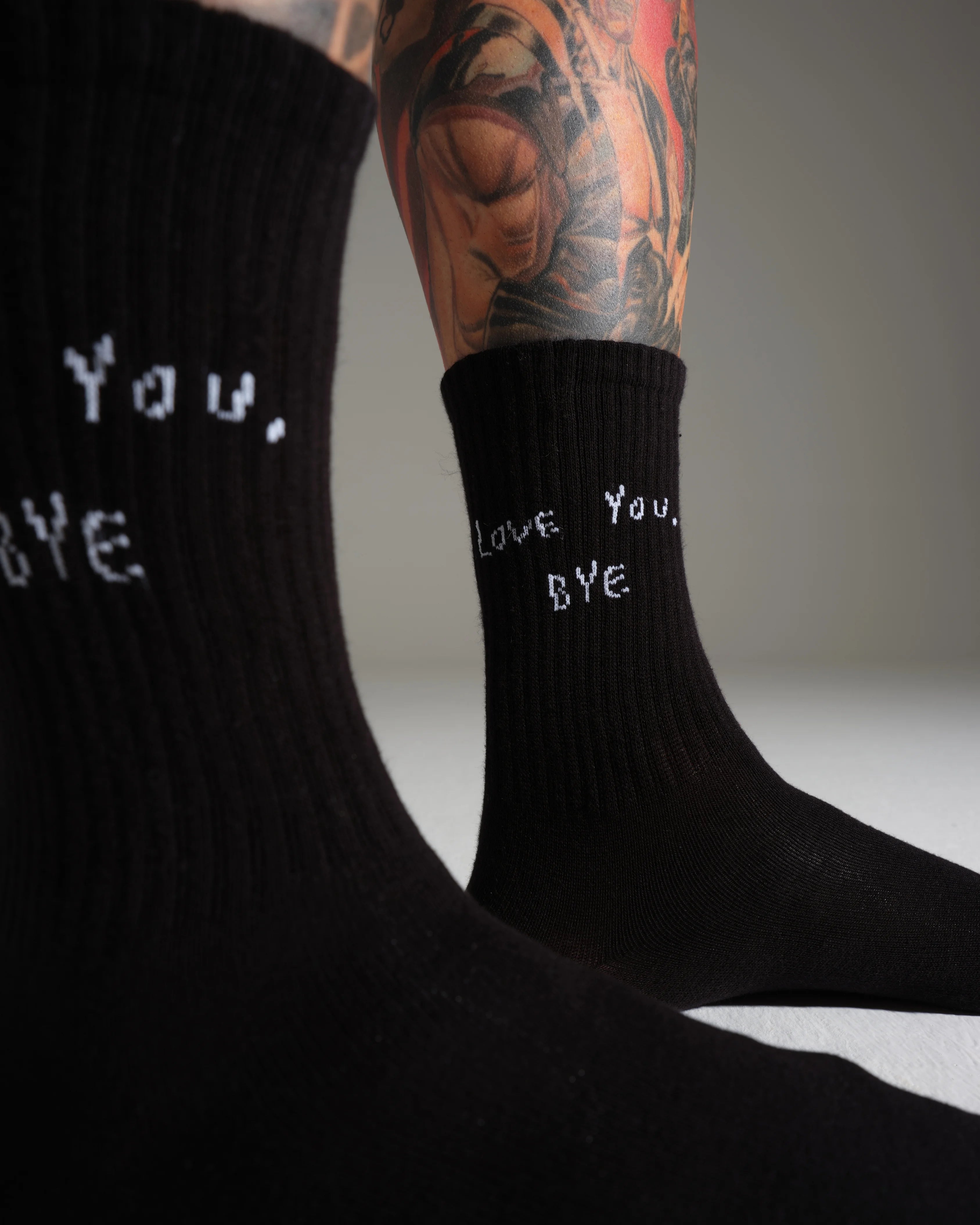 Love You Bye Black Socks