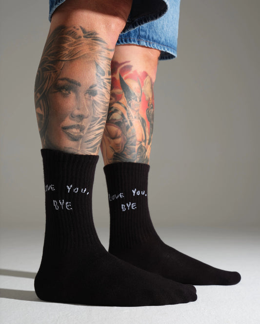 Love You Bye Black Socks
